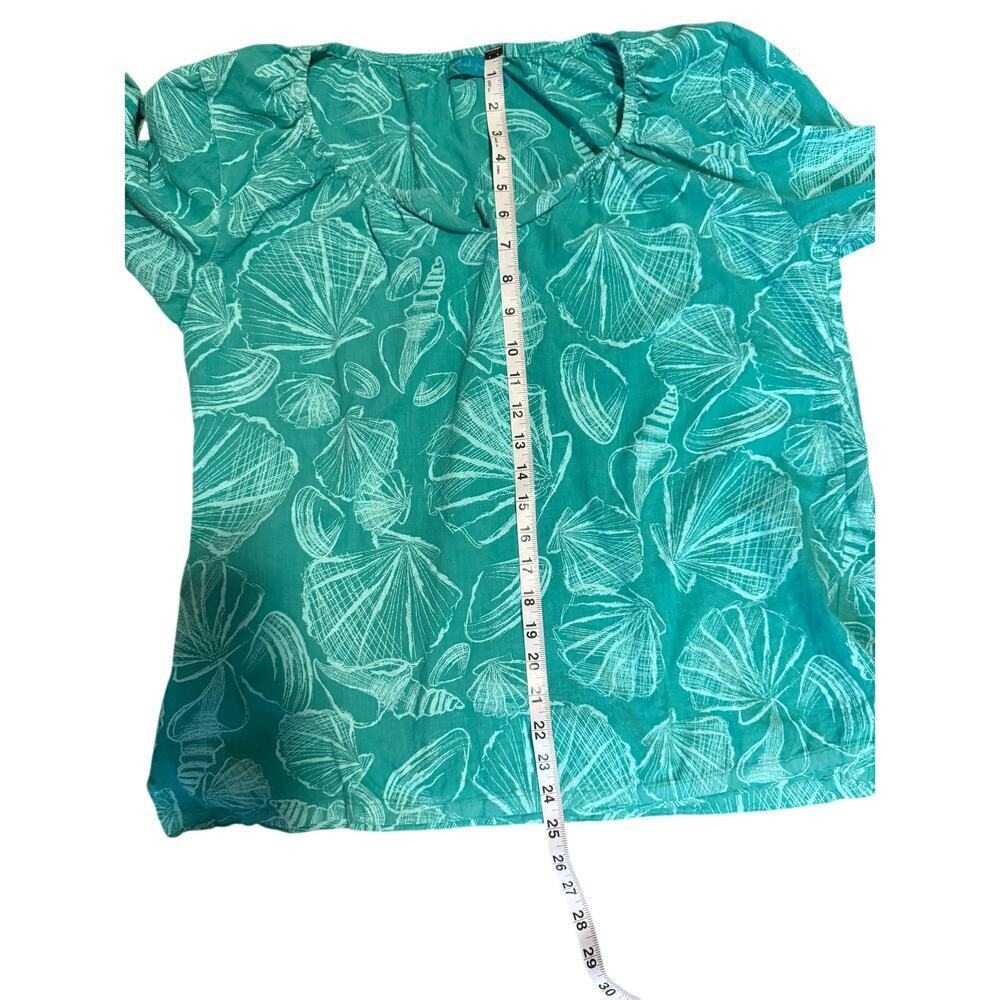 FRESH PRODUCE Blouse in Green Blue Sz M/L - Picture 7 of 9